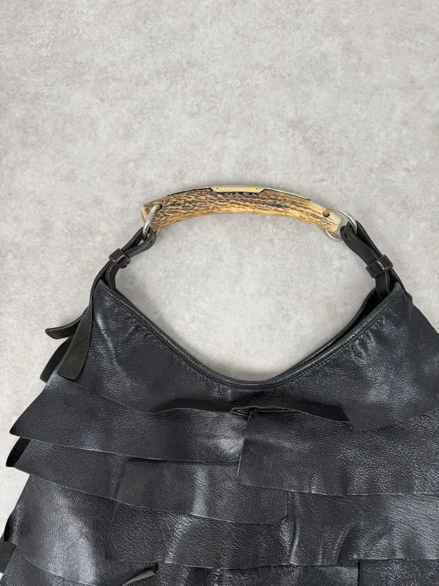 2000s Yves Saint Laurent Mombasa Saint Tropez Black Leather Handle Bag bsSnZoC 10