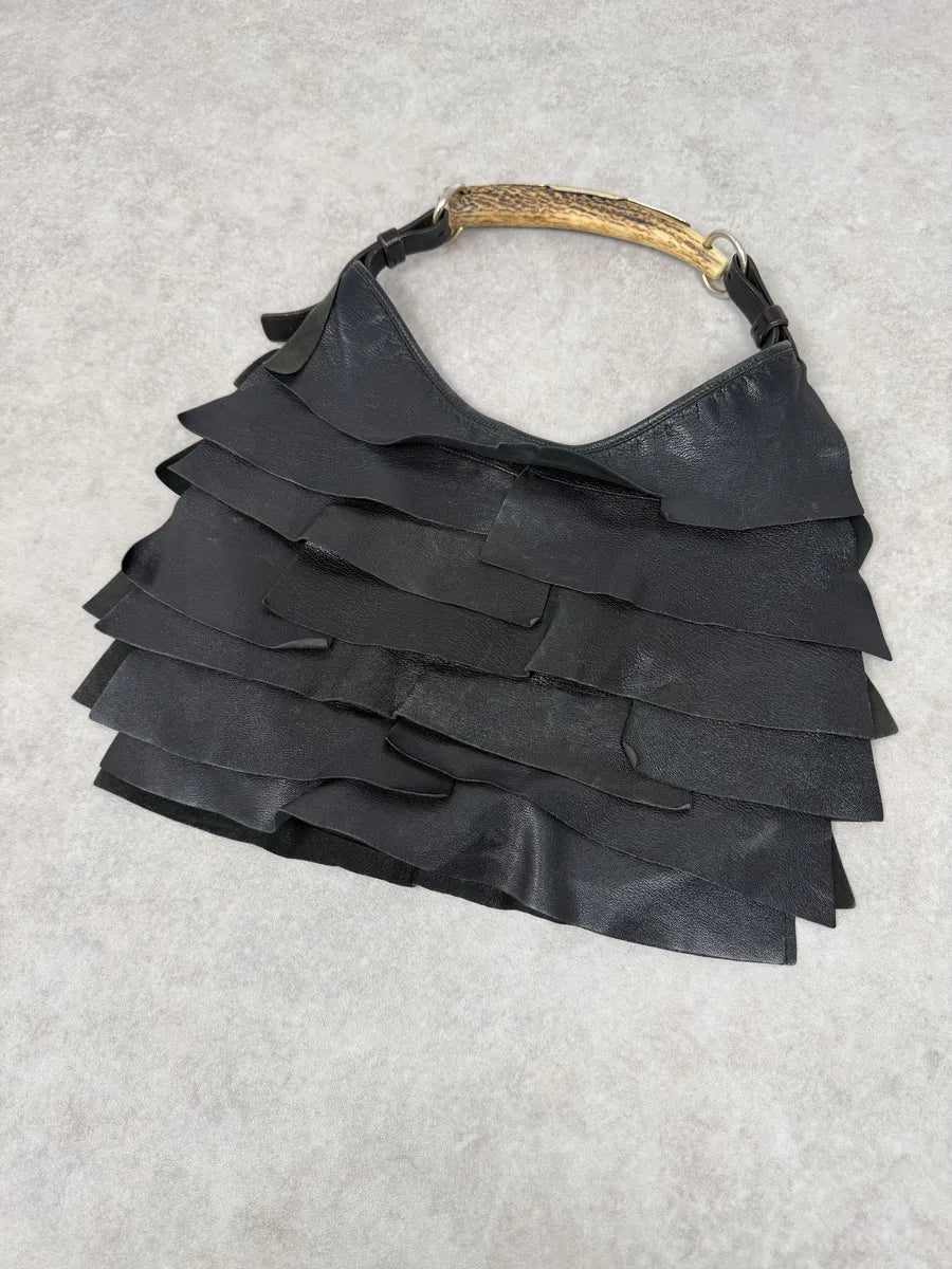 2000s Yves Saint Laurent Mombasa Saint Tropez Black Leather Handle Bag bsSnZoC 11