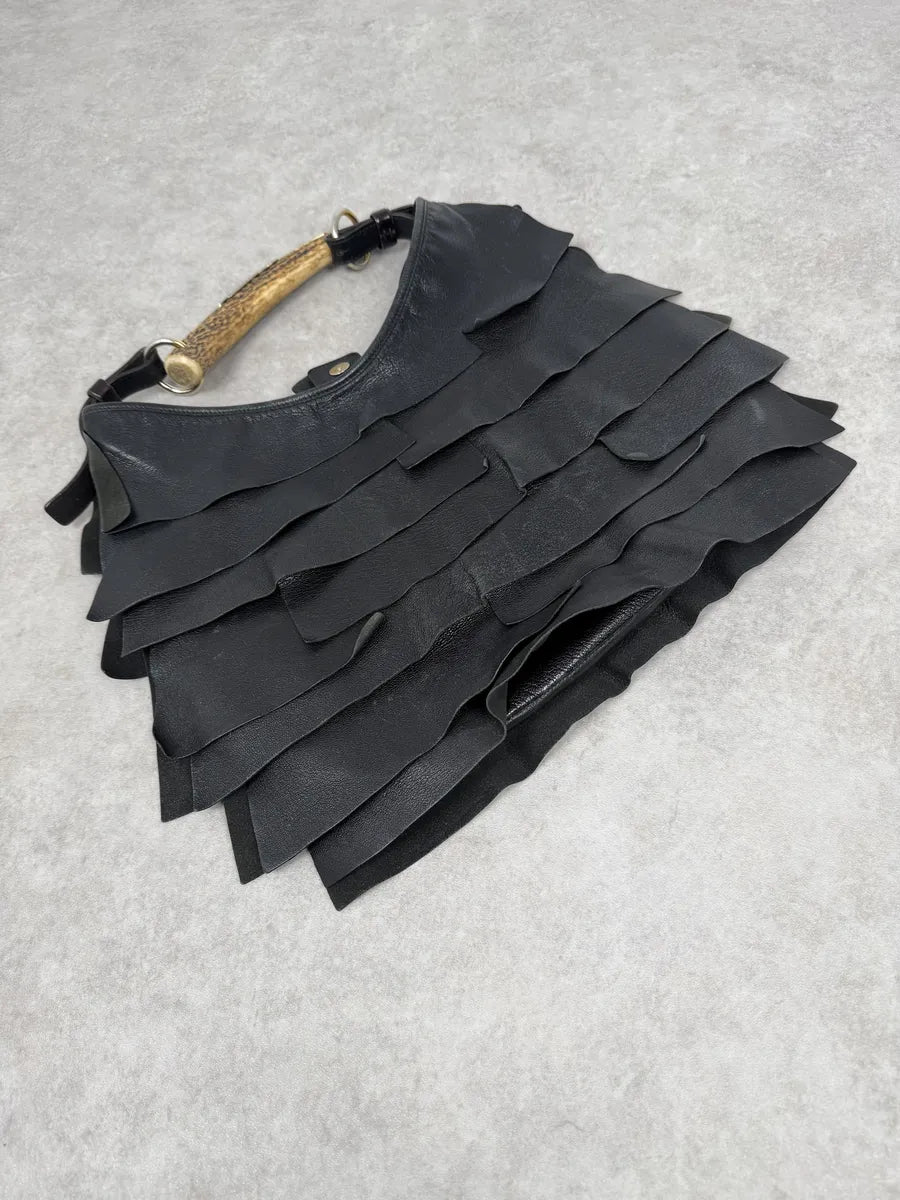 2000s Yves Saint Laurent Mombasa Saint Tropez Black Leather Handle Bag bsSnZoC 4