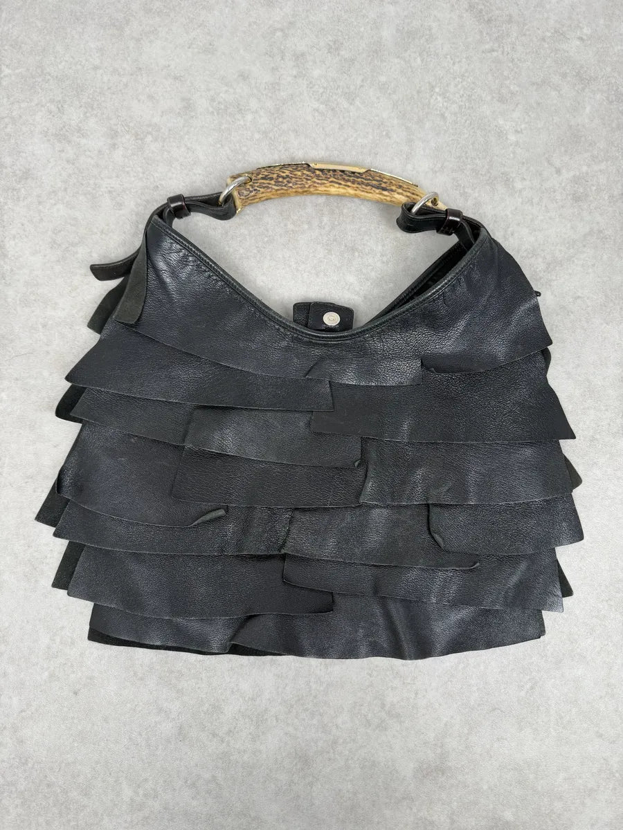 2000s Yves Saint Laurent Mombasa Saint Tropez Black Leather Handle Bag bsSnZoC 5