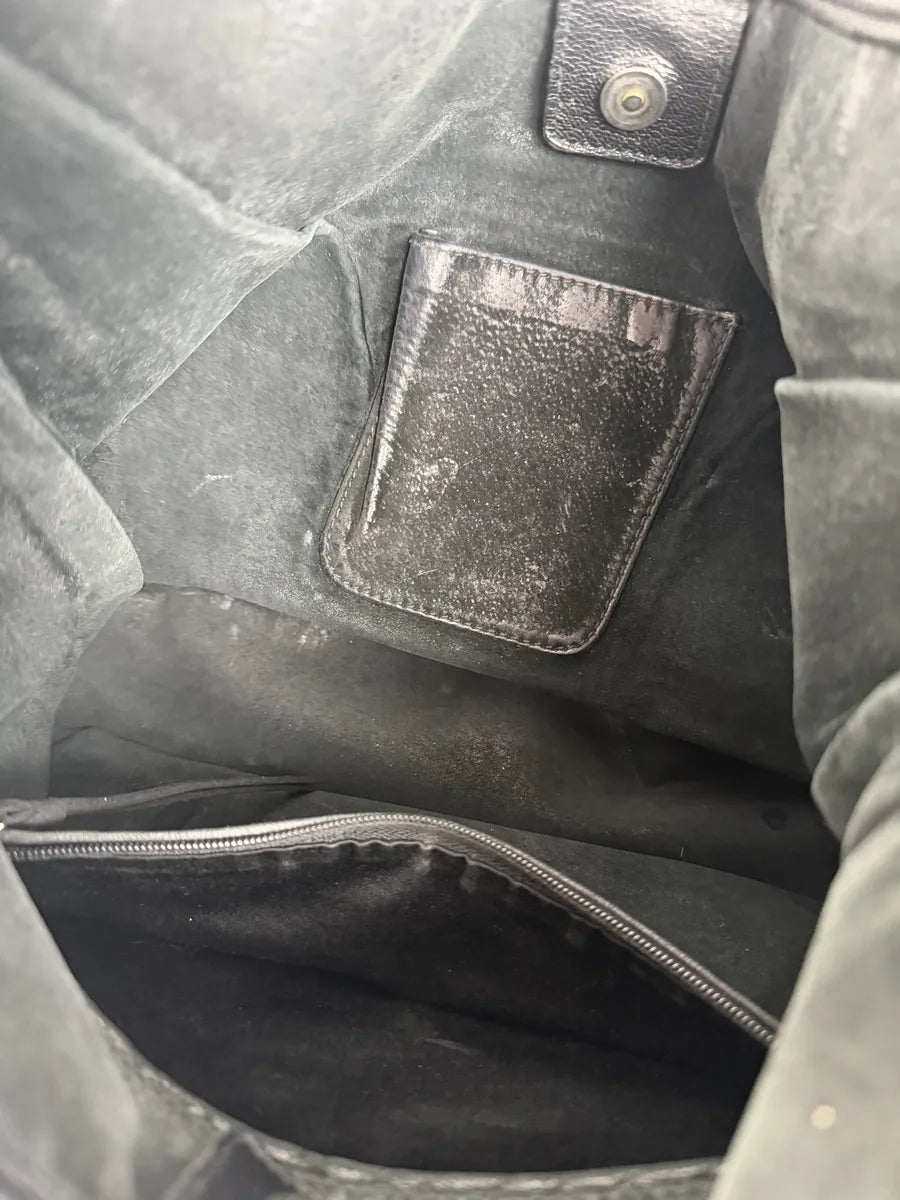 2000s Yves Saint Laurent Mombasa Saint Tropez Black Leather Handle Bag bsSnZoC 7