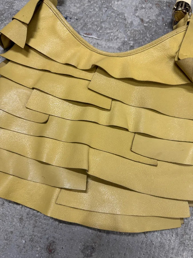 2000s Yves Saint Laurent Mombasa Saint Tropez Yellow Leather Handle Bag oQIUuiq 2