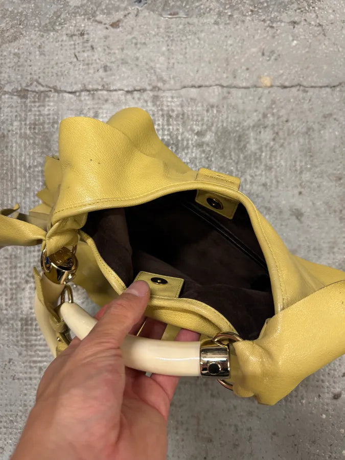 2000s Yves Saint Laurent Mombasa Saint Tropez Yellow Leather Handle Bag oQIUuiq 6
