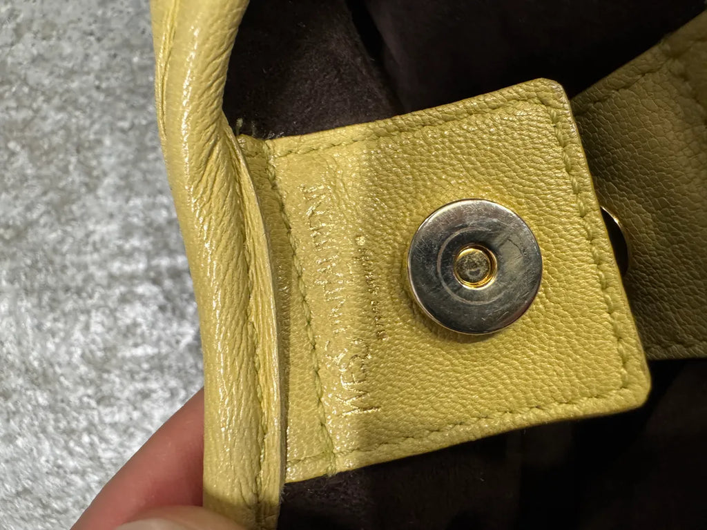 2000s Yves Saint Laurent Mombasa Saint Tropez Yellow Leather Handle Bag oQIUuiq 7