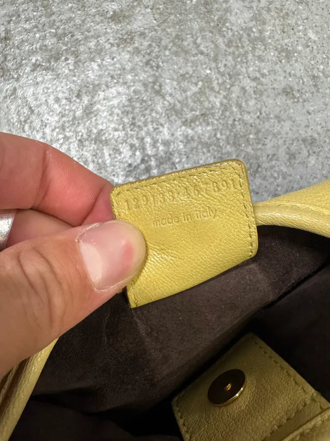 2000s Yves Saint Laurent Mombasa Saint Tropez Yellow Leather Handle Bag oQIUuiq 8