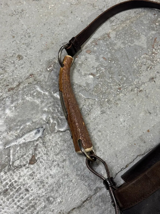 2000s Yves Saint Laurent Mombasa Tom Ford Organic Horn Handle Black Canva Bag IkwXFyi 3