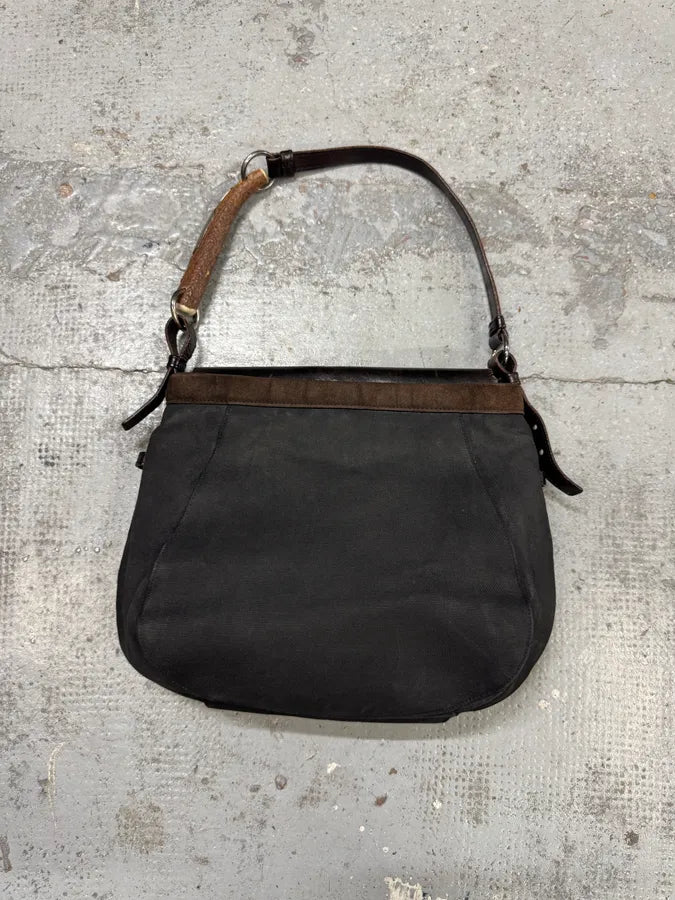 2000s Yves Saint Laurent Mombasa Tom Ford Organic Horn Handle Black Canva Bag IkwXFyi 5