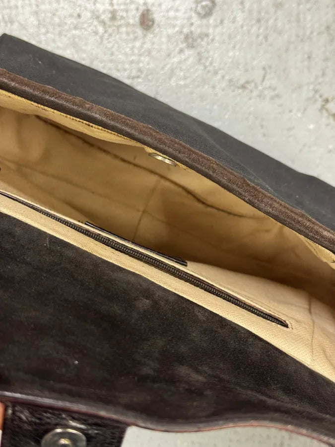 2000s Yves Saint Laurent Mombasa Tom Ford Organic Horn Handle Black Canva Bag IkwXFyi 9