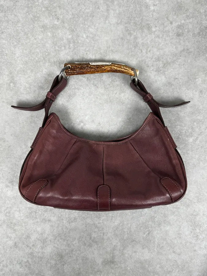 2000s Yves Saint Laurent Mombasa Wine Leather Handle Bag faheuxc 0