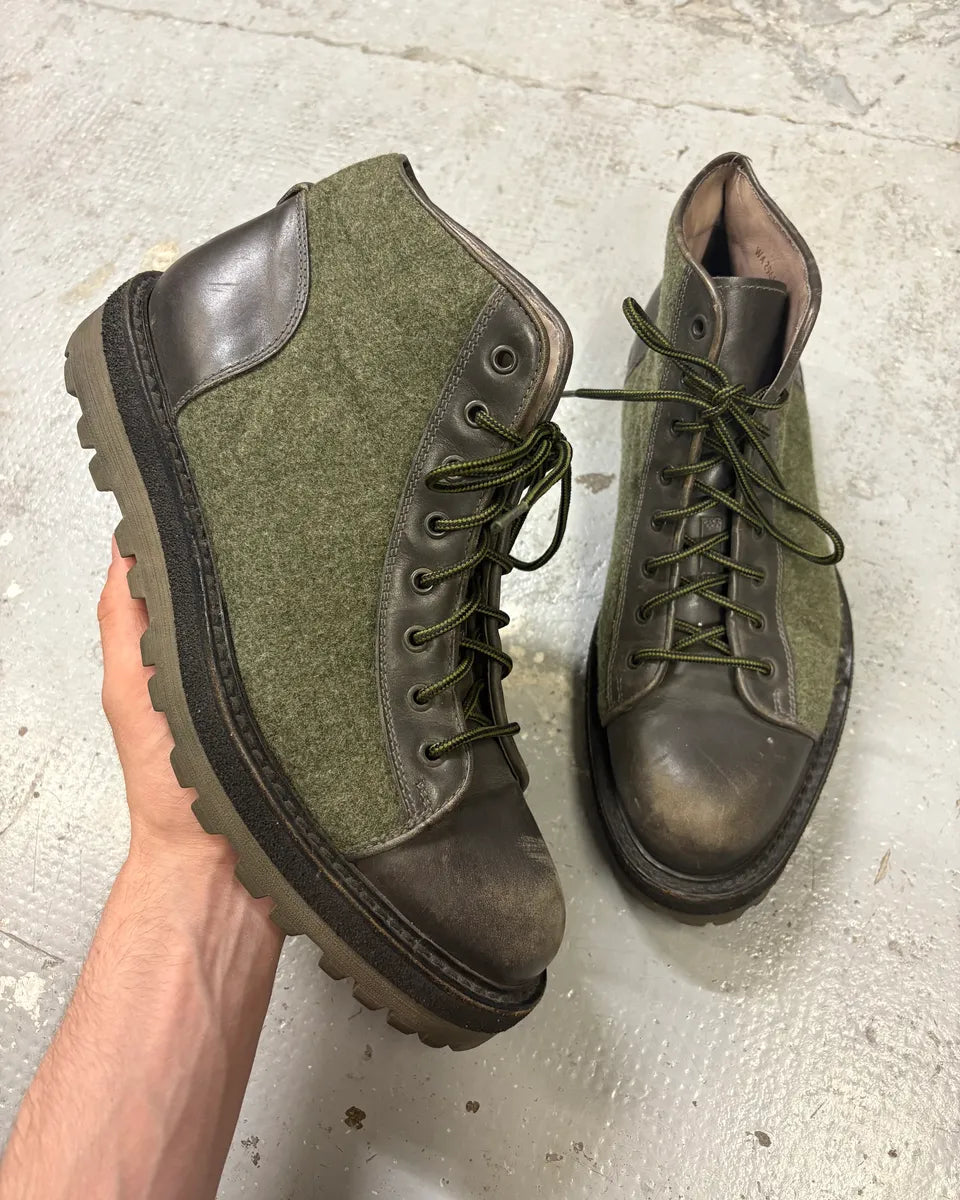 2000s Yves Saint Laurent Mountain Fur Eroded Black Boots sAXunWB 0