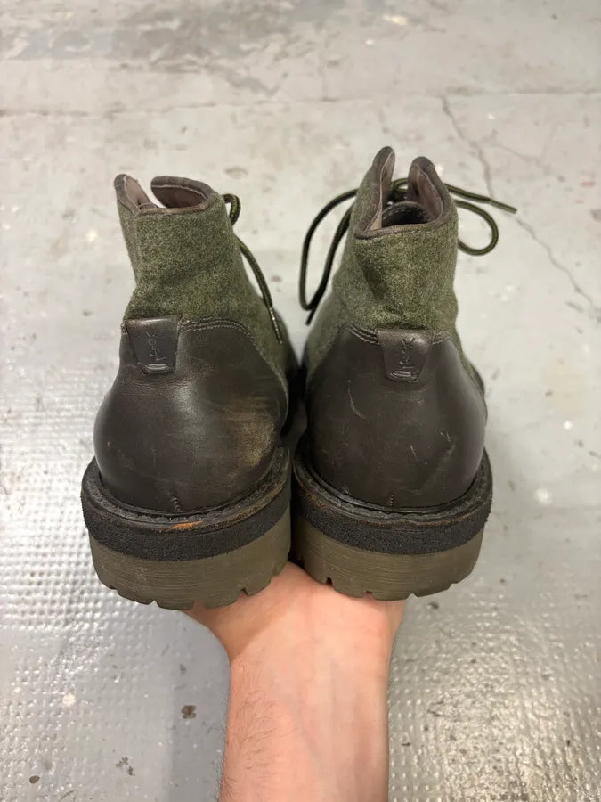 2000s Yves Saint Laurent Mountain Fur Eroded Black Boots sAXunWB 6