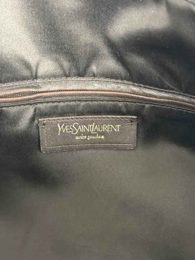 2000s Yves Saint Laurent Star Black Shiny Leather Handle Bag YcNQFpb 12