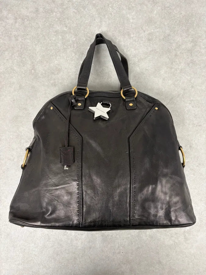 2000s Yves Saint Laurent Star Black Shiny Leather Handle Bag YcNQFpb 0