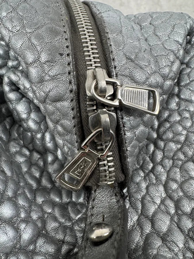 2000s Yves Saint Laurent Muse Silver Grain Leather Handle Bag tNtOOVK 3