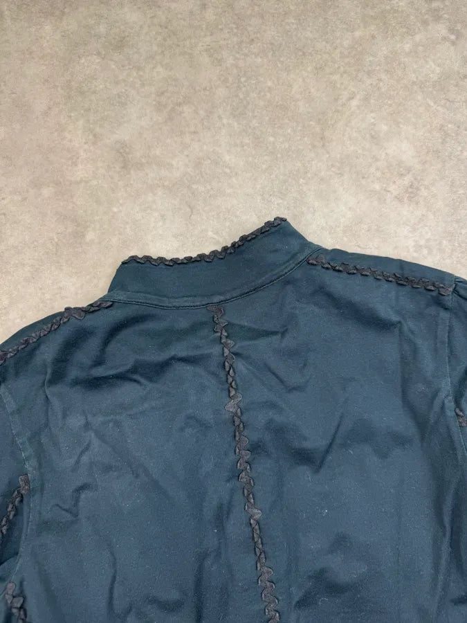 2000s Yves Saint Laurent Navy Embroidered Cargo Shirt Jacket fCaNuJt 7