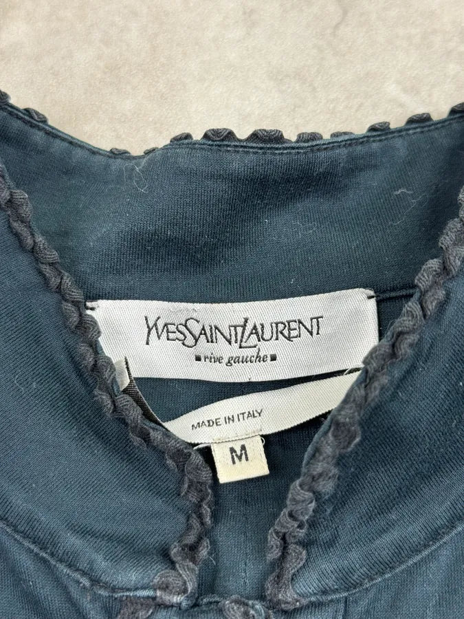 2000s Yves Saint Laurent Navy Embroidered Cargo Shirt Jacket fCaNuJt 8