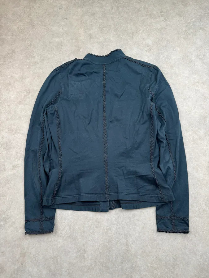 2000s Yves Saint Laurent Navy Embroidered Cargo Shirt Jacket fCaNuJt 5