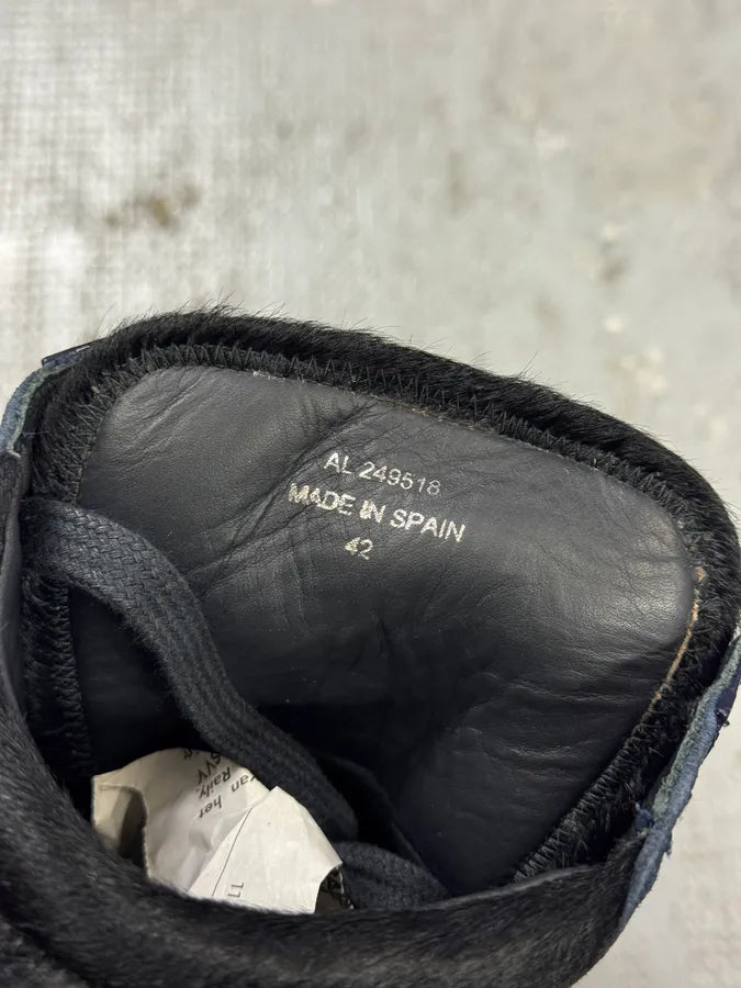 2000s Yves Saint Laurent Navy Suede Leather High Sneakers ixoIuzB 7