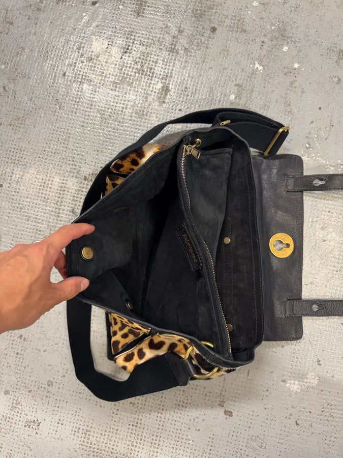 2000s Yves Saint Laurent Pony Hair Leopard Leather Shoulder Bag VwTEGZu 11