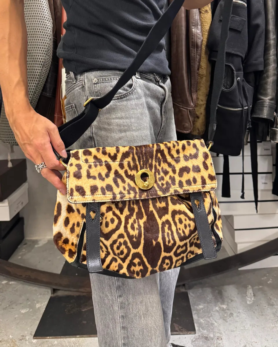 2000s Yves Saint Laurent Pony Hair Leopard Leather Shoulder Bag VwTEGZu 12