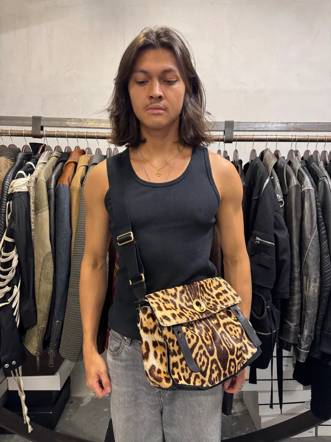 2000s Yves Saint Laurent Pony Hair Leopard Leather Shoulder Bag VwTEGZu 13