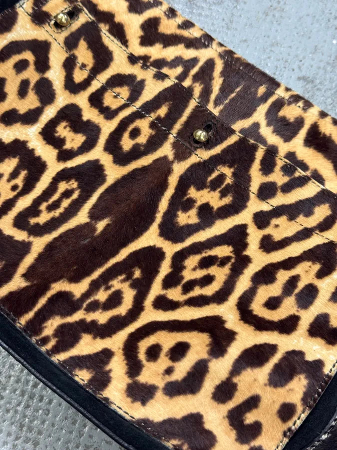 2000s Yves Saint Laurent Pony Hair Leopard Leather Shoulder Bag VwTEGZu 7