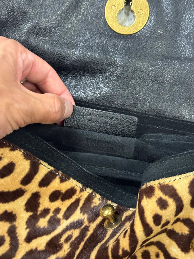 2000s Yves Saint Laurent Pony Hair Leopard Leather Shoulder Bag VwTEGZu 9