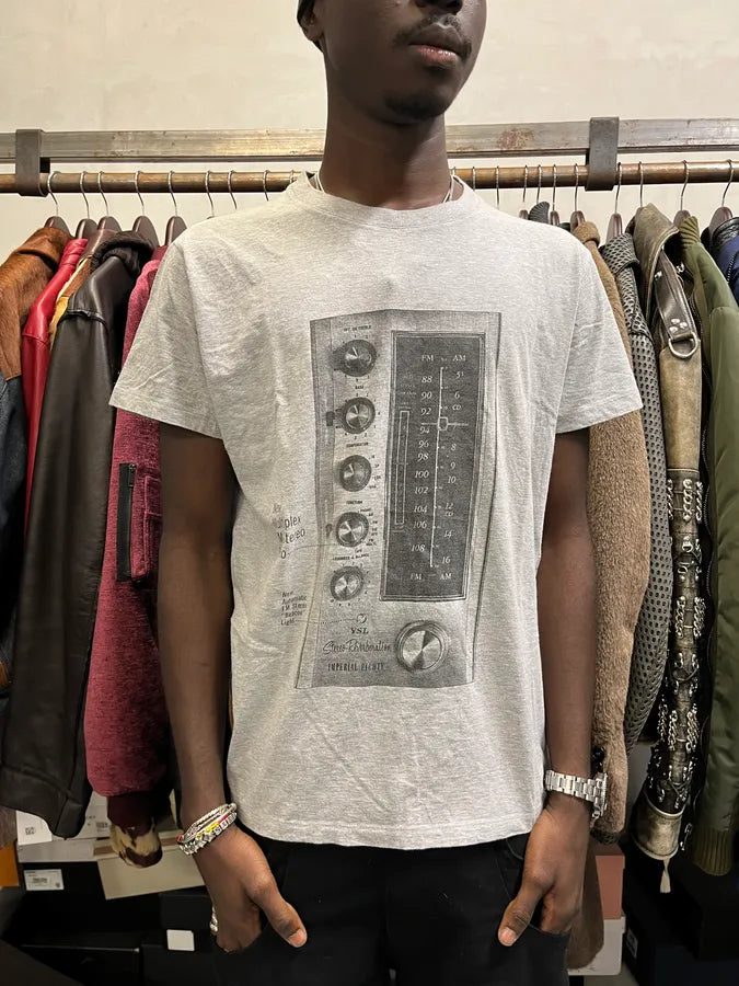 2000s Yves Saint Laurent Radio Grey T-Shirt ydBzRgv 0