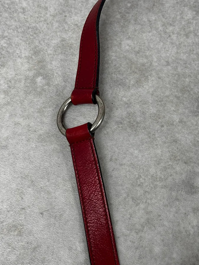 AW2002 Yves Saint Laurent Red Leather Shoulder Bag zsJRQtW 9