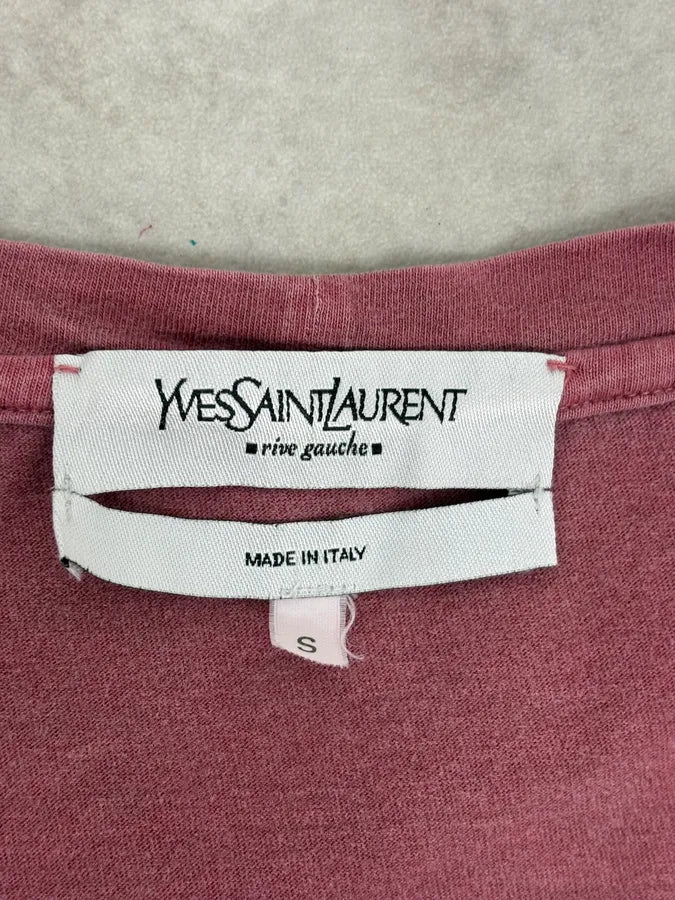 2000s Yves Saint Laurent Faded Red Propaganda T-Shirt vPzVxOX 7