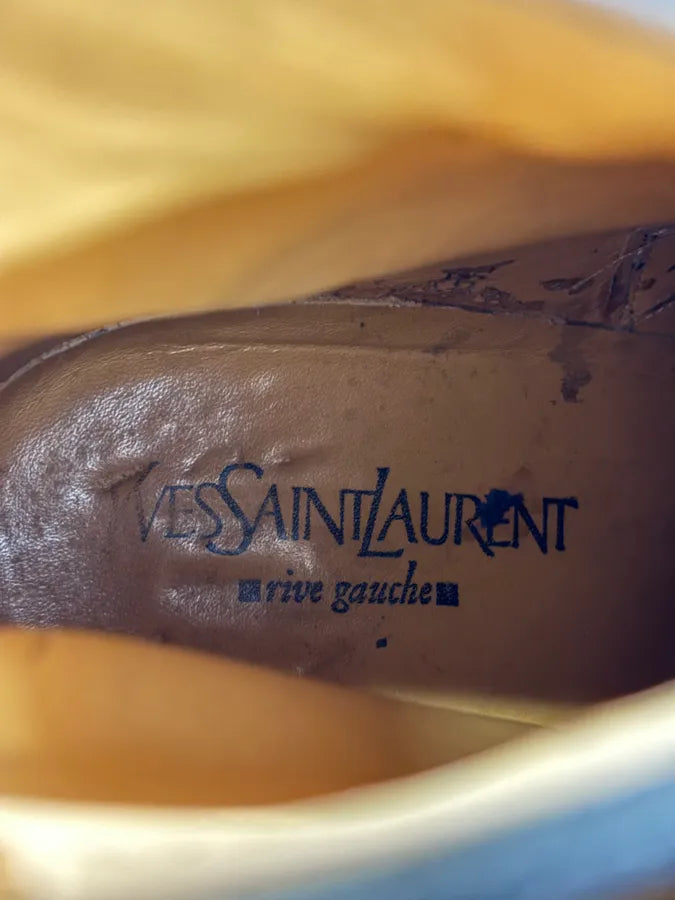 2000s Yves Saint Laurent Rive Gauche Black Leather Ankle Boots SQqrZUr 9