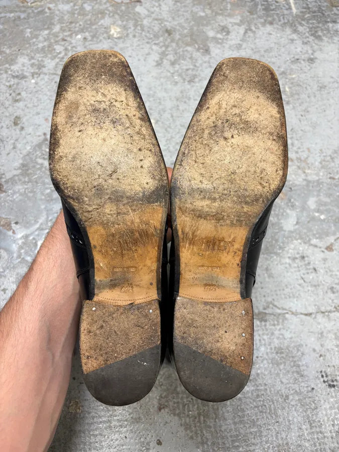 2000s Yves Saint Laurent Rive Gauche Black Leather Ankle Boots SQqrZUr 7