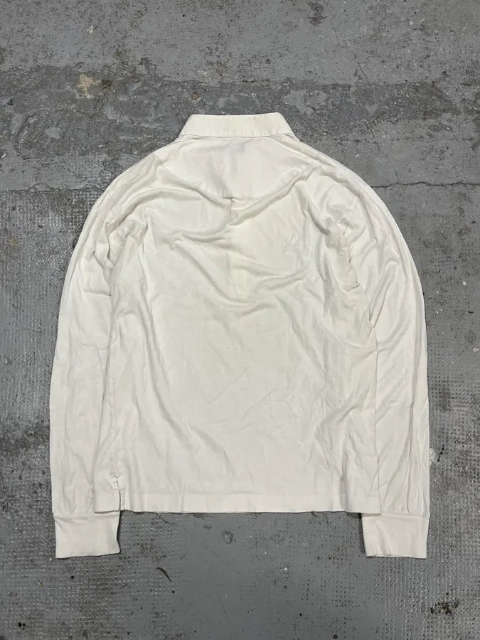 2000s Yves Saint Laurent Rive Gauche White Henley Mao Shirt NEBKMjl 5