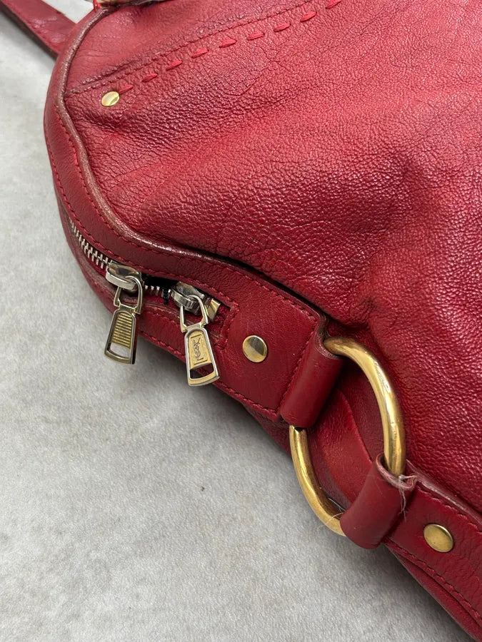 AW2009 Yves Saint Laurent Muse Red Leather Handle Bag pgIhlXC 21