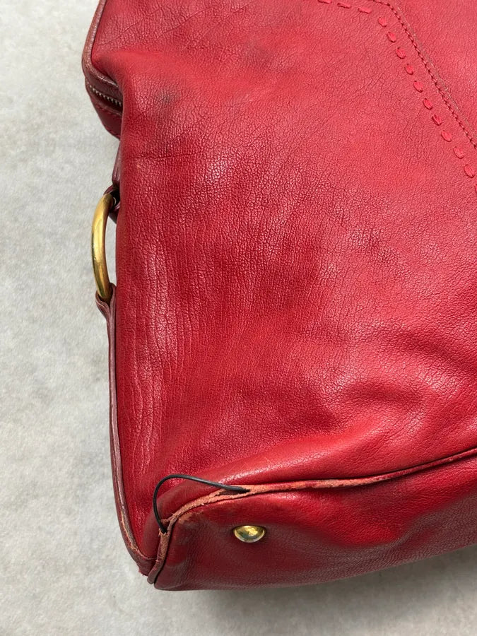 AW2009 Yves Saint Laurent Muse Red Leather Handle Bag pgIhlXC 7