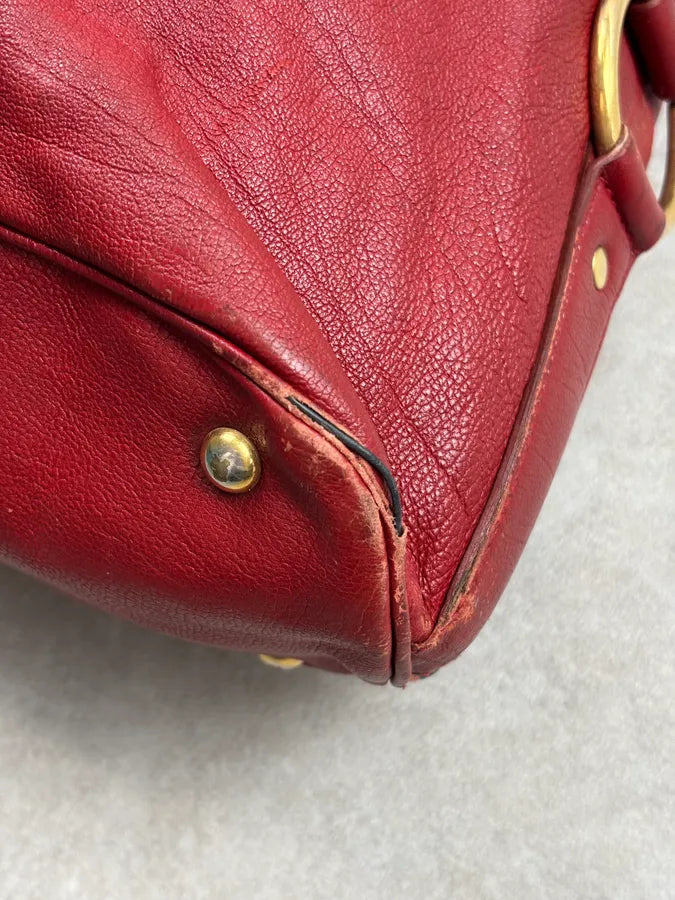 AW2009 Yves Saint Laurent Muse Red Leather Handle Bag pgIhlXC 17