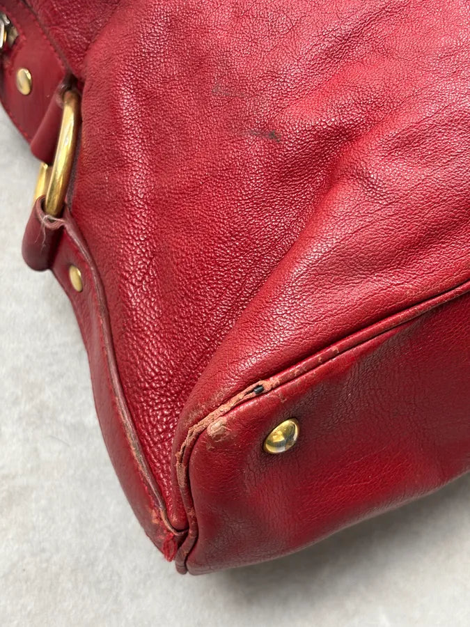 AW2009 Yves Saint Laurent Muse Red Leather Handle Bag pgIhlXC 19