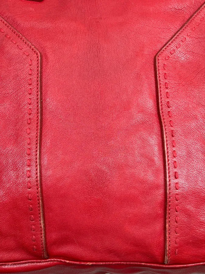 AW2009 Yves Saint Laurent Muse Red Leather Handle Bag pgIhlXC 11