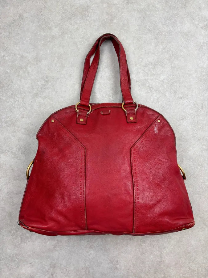 AW2009 Yves Saint Laurent Muse Red Leather Handle Bag pgIhlXC 0