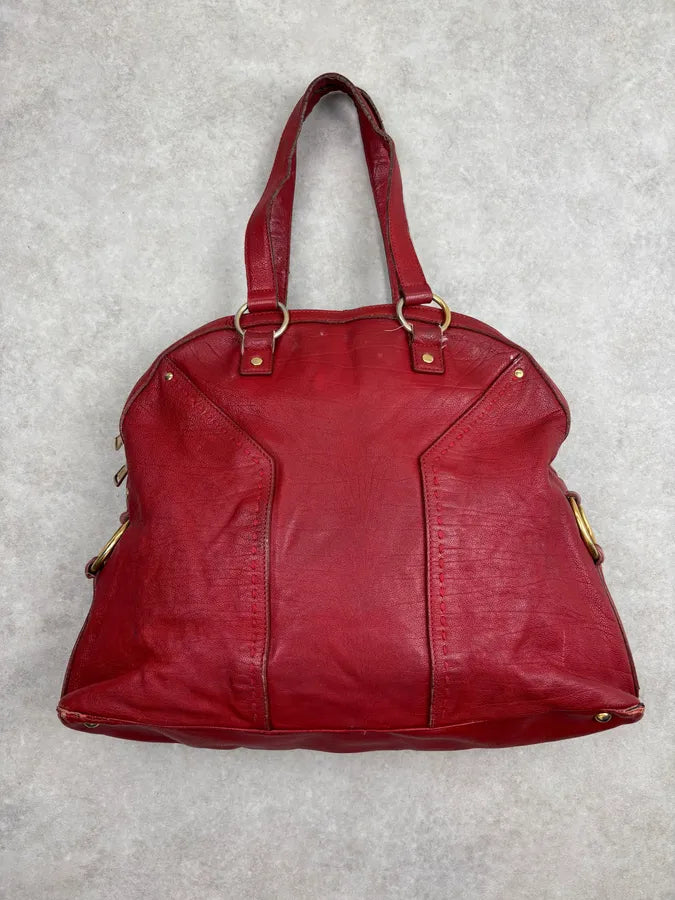 AW2009 Yves Saint Laurent Muse Red Leather Handle Bag pgIhlXC 15