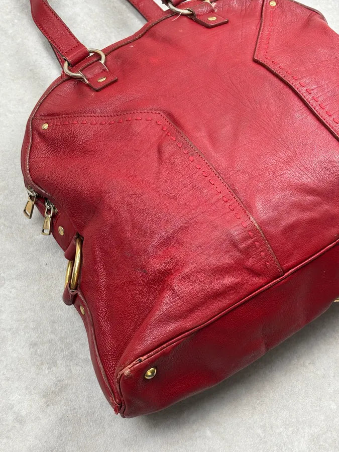 AW2009 Yves Saint Laurent Muse Red Leather Handle Bag pgIhlXC 18