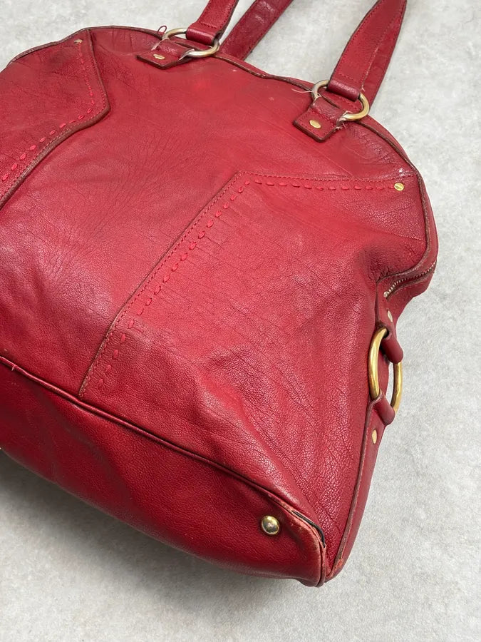 AW2009 Yves Saint Laurent Muse Red Leather Handle Bag pgIhlXC 16