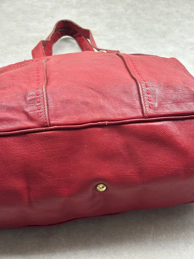 AW2009 Yves Saint Laurent Muse Red Leather Handle Bag pgIhlXC 22