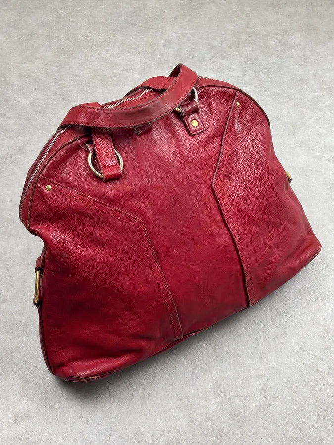 AW2009 Yves Saint Laurent Muse Red Leather Handle Bag pgIhlXC 1