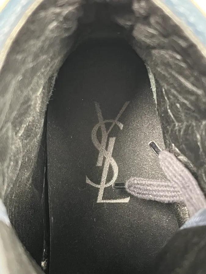 2000s Yves Saint Laurent Suede Leather Blue High Sneakers iZDNJVA 10