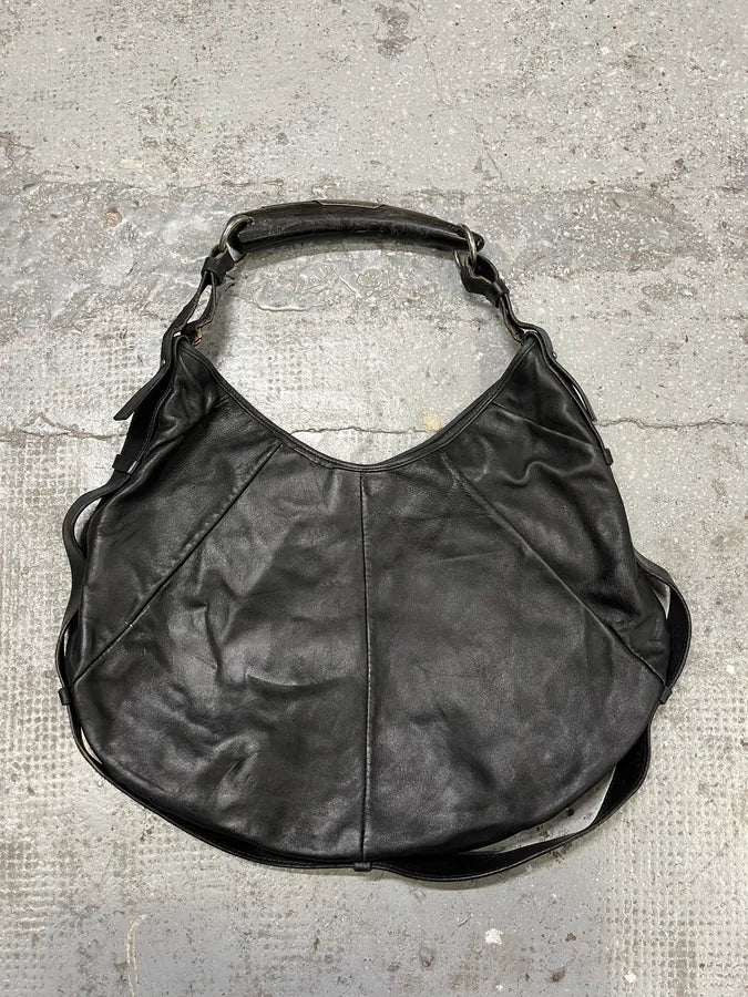 2000s Yves Saint Laurent Tom Ford Mombasa Black Horn Handle Leather Bag (OS) rmvlAMN 0