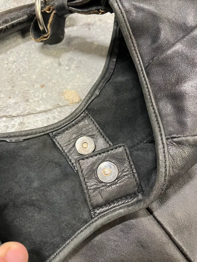 2000s Yves Saint Laurent Tom Ford Mombasa Black Horn Handle Leather Bag (OS) rmvlAMN 10