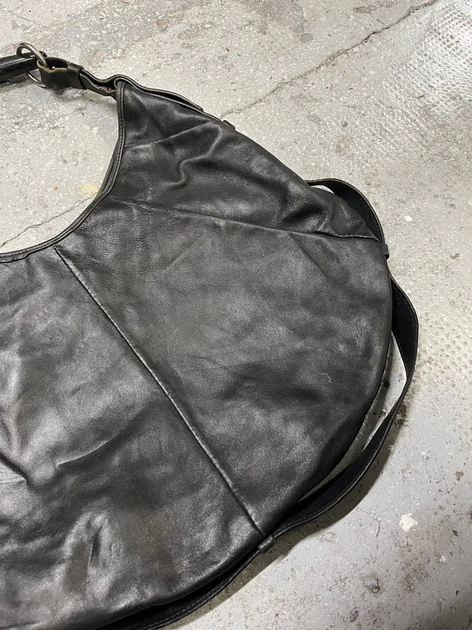 2000s Yves Saint Laurent Tom Ford Mombasa Black Horn Handle Leather Bag (OS) rmvlAMN 2