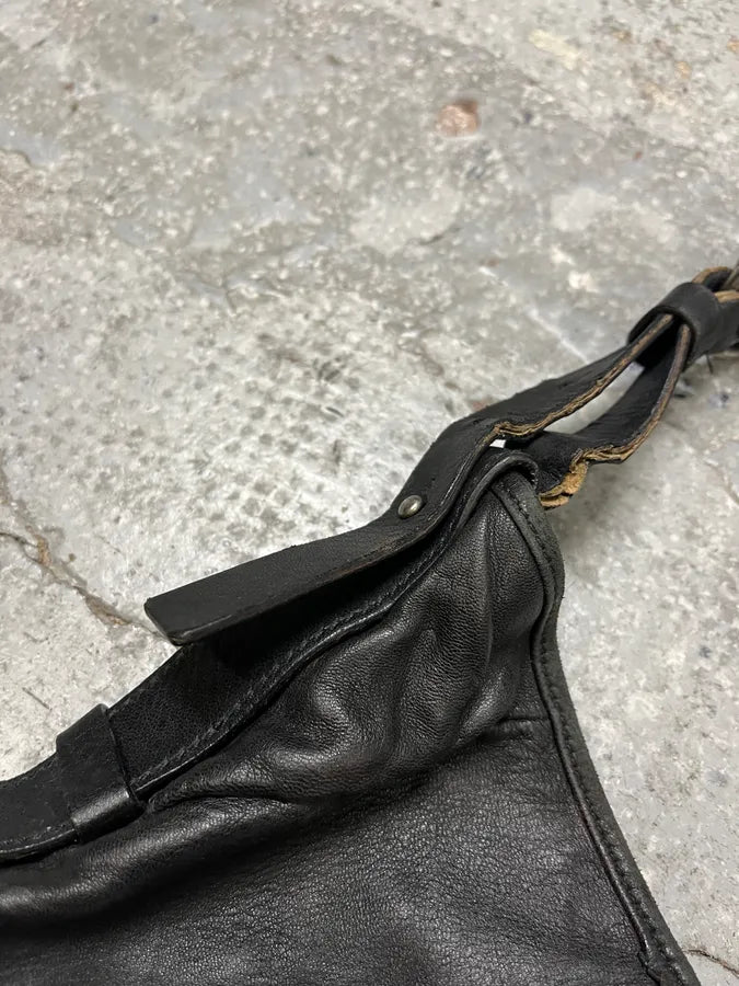 2000s Yves Saint Laurent Tom Ford Mombasa Black Horn Handle Leather Bag (OS) rmvlAMN 4