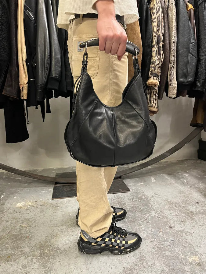 2000s Yves Saint Laurent Tom Ford Mombasa Black Horn Handle Leather Bag (OS) zyQasfm 1